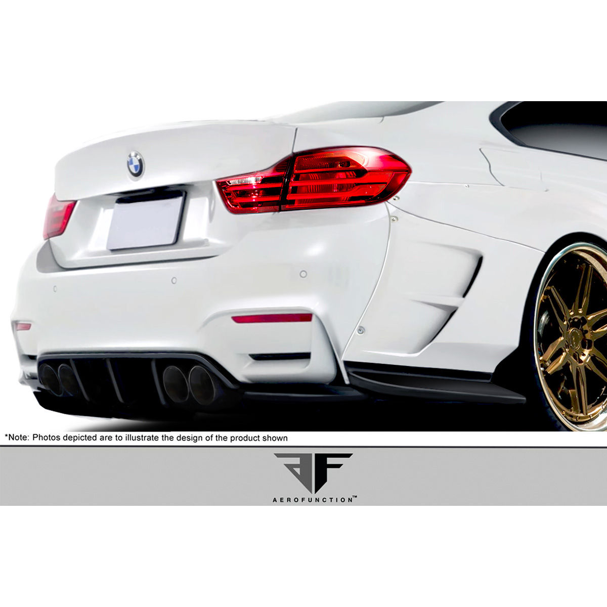 Modify your BMW 4-Series 2014 with our Exterior/Diffusers - Rear angle view showcasing the diffuser design