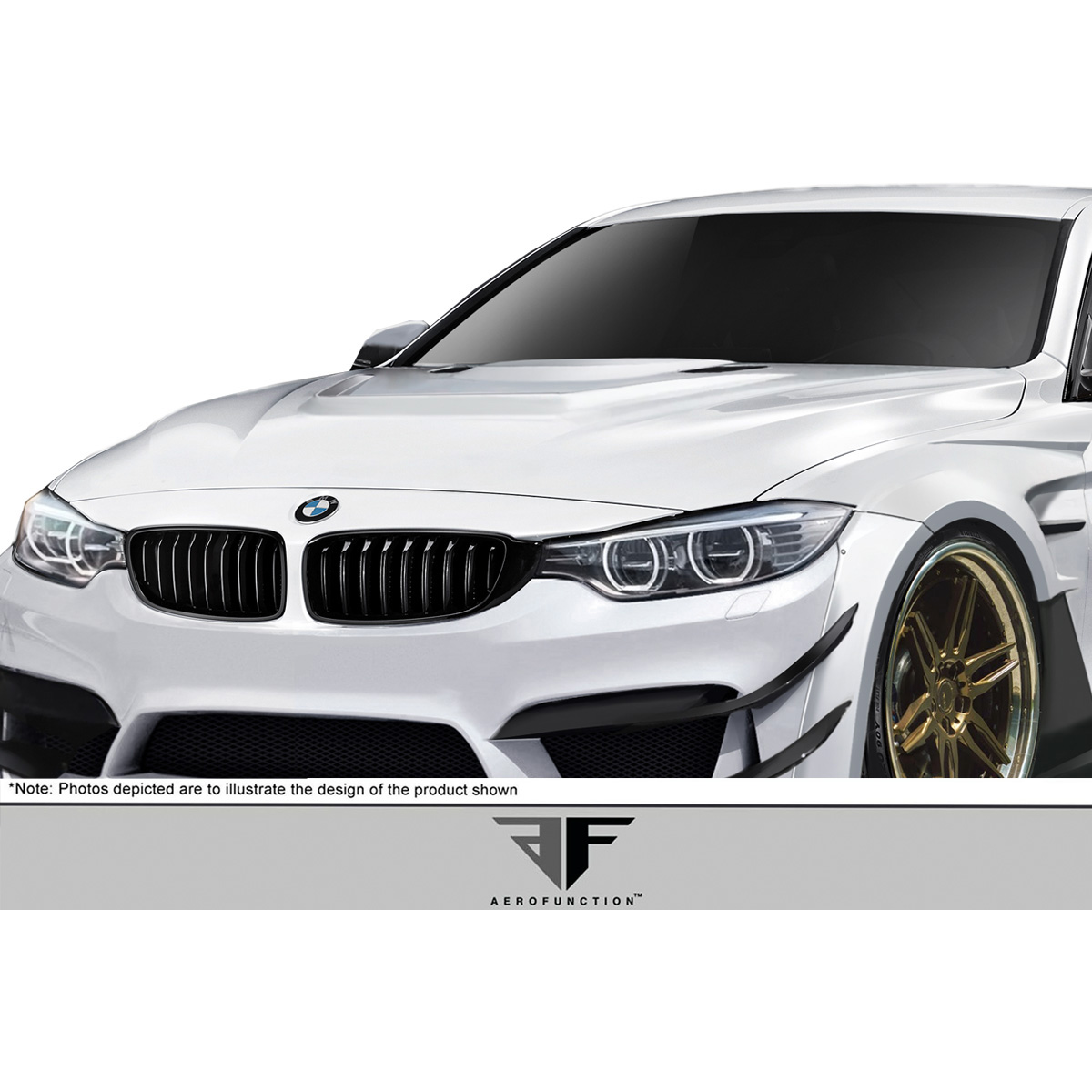 Modify your BMW 3-Series 2012 with our Exterior/Hoods - Front angle view of the car hood