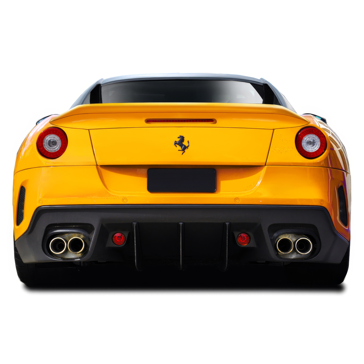 Modify your Ferrari 599 2006 with our Exterior/Wings - Rear view of the vehicle at a straight angle