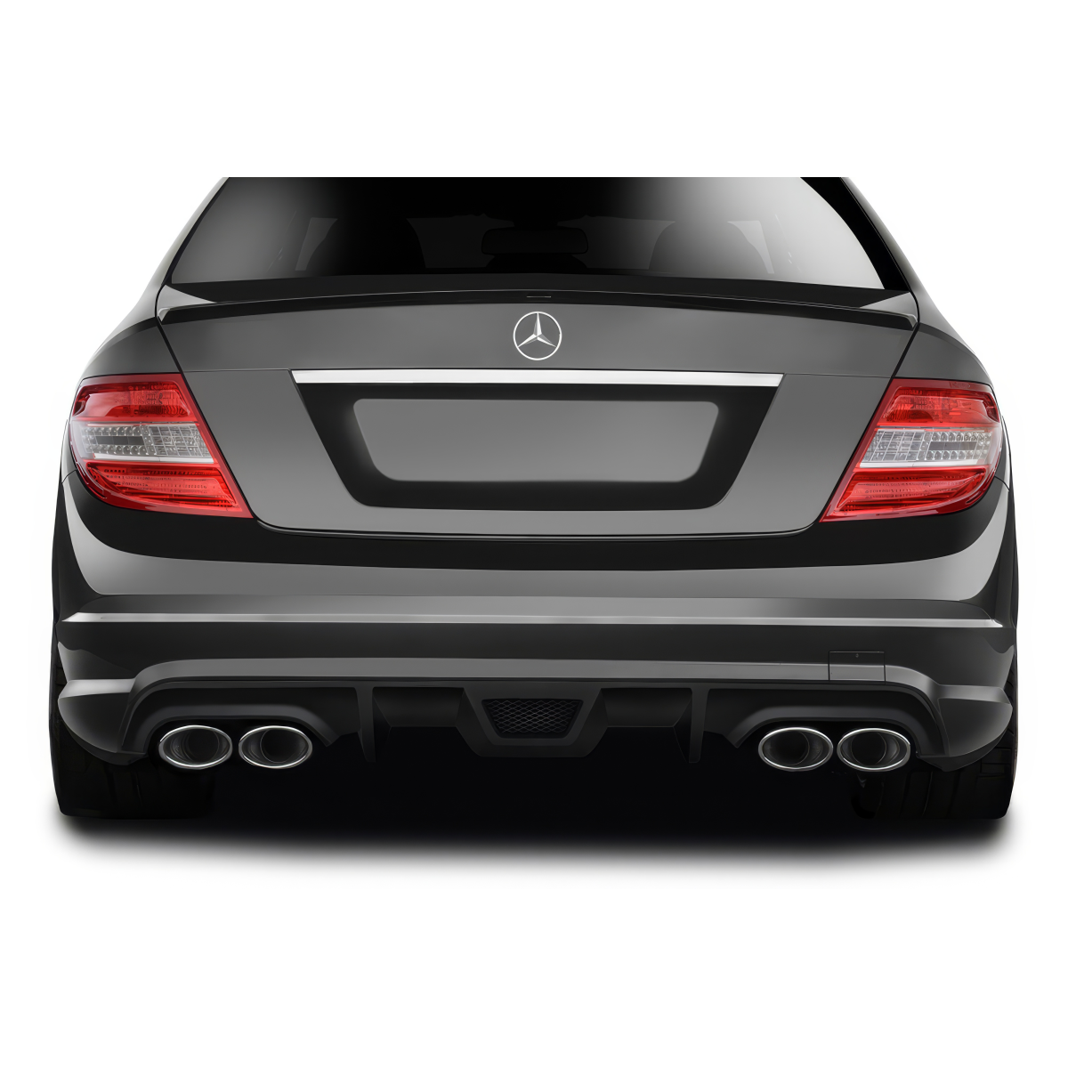 Modify your Mercedes-Benz C300 2008 with our Exterior/Diffusers - Rear view of the car from a straight angle