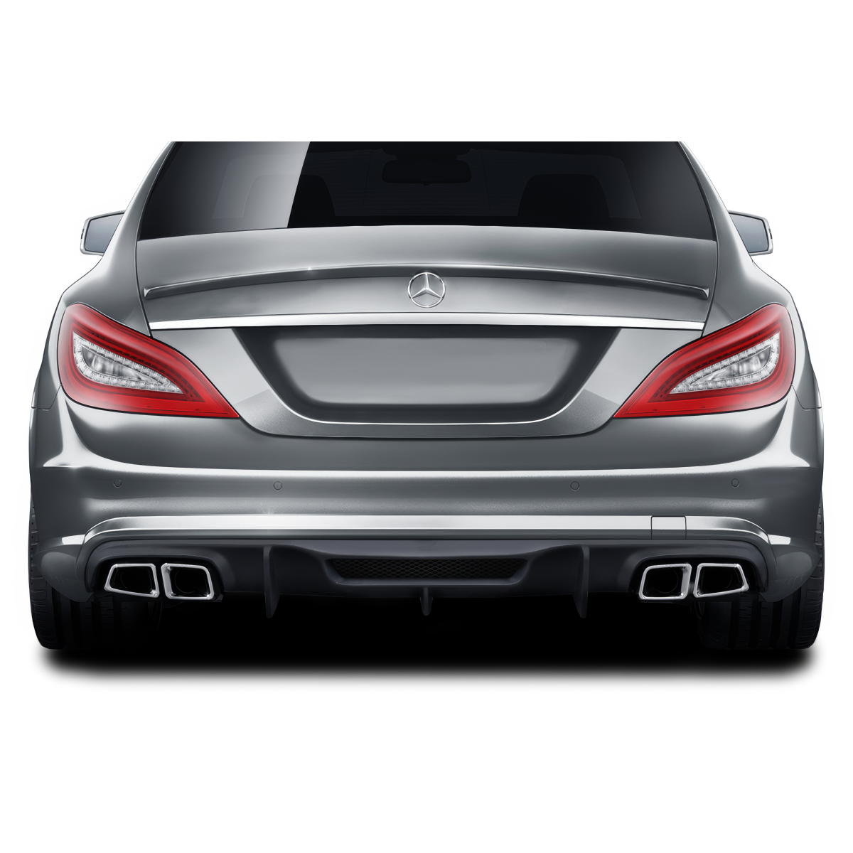 Modify your Mercedes-Benz CLS-Class 2012 with our Exterior/Diffusers - Rear view showcasing design and exhaust layout