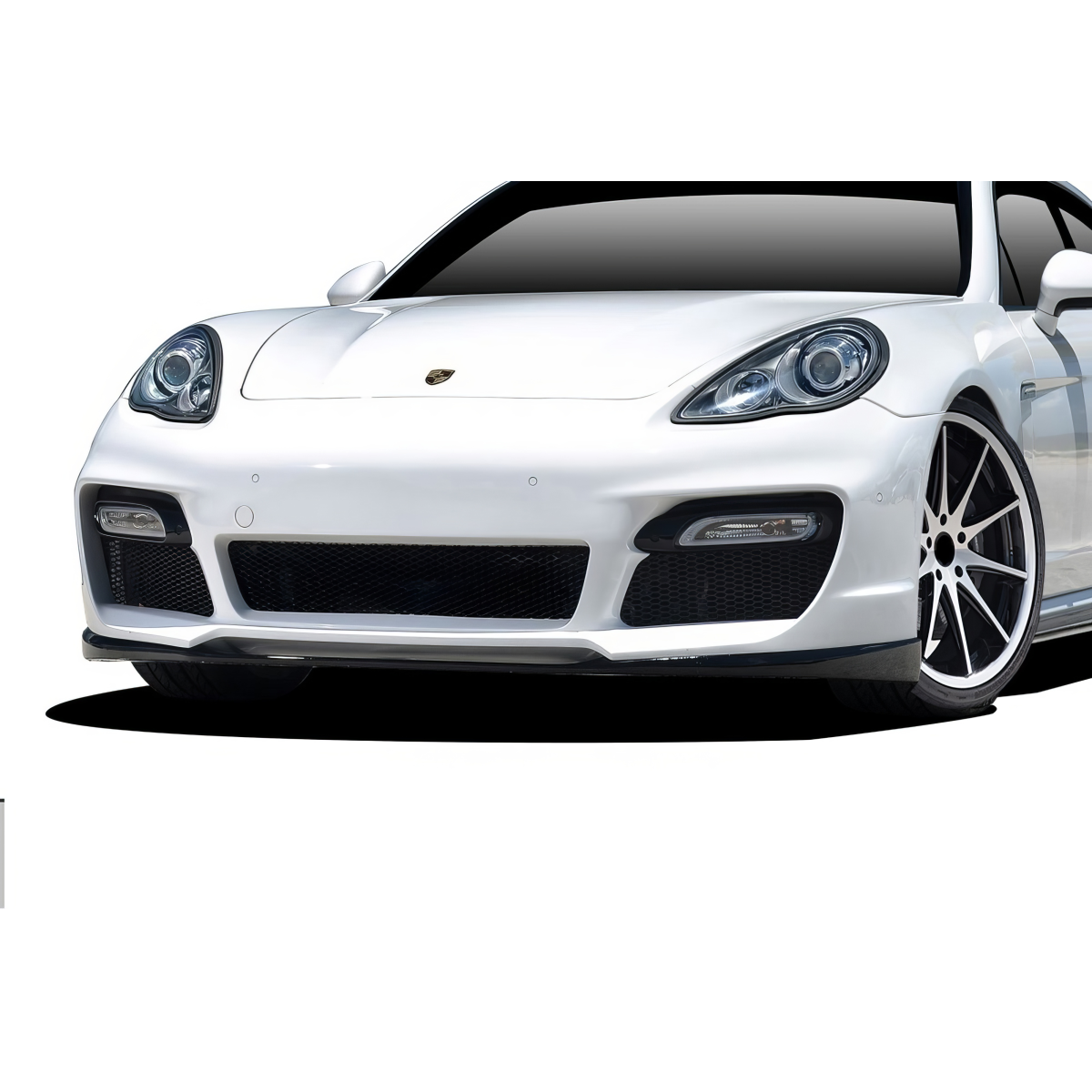 Modify your Porsche Panamera 2010 with our Exterior/Front Bumpers or Lips - Front view of the Porsche Panamera at a slight angle