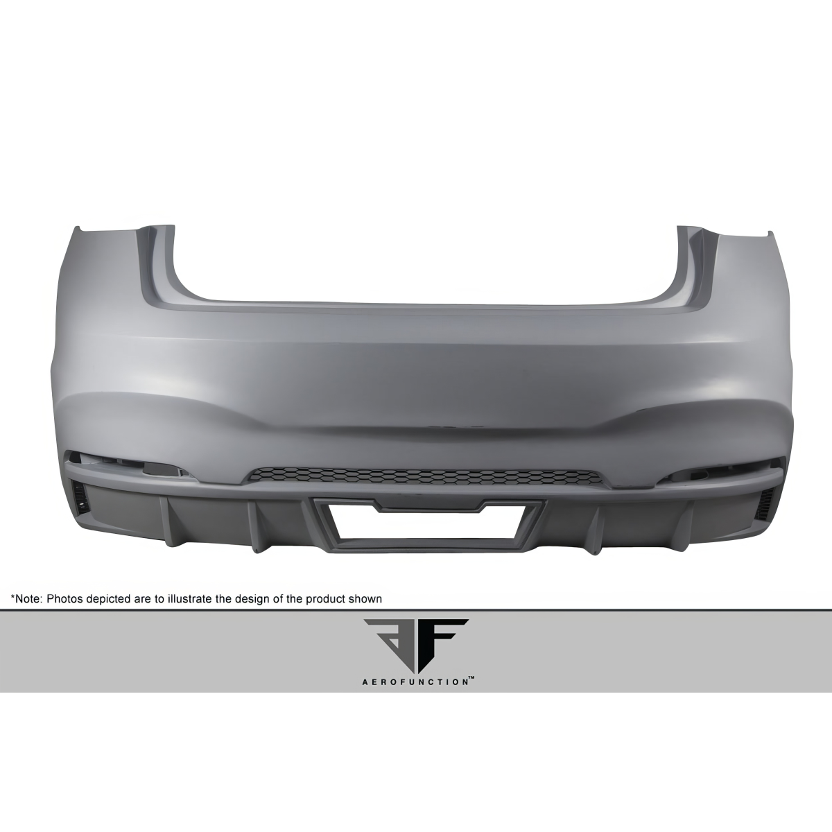 Modify your BMW X6 2015 with our Exterior/Rear Bumpers or Lips - Shown from the rear at a straight-on angle