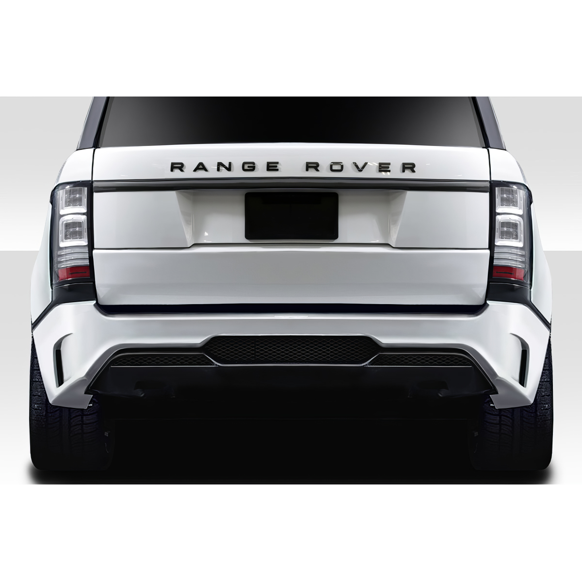 Modify your Land Rover Range Rover 2013 with our Exterior/Rear Bumpers or Lips - Rear view angle of the vehicle part is displayed