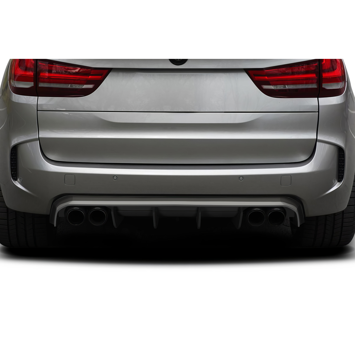 Modify your BMW X5 2014 with our Exterior/Diffusers - Rear view of the vehicle at a straight angle