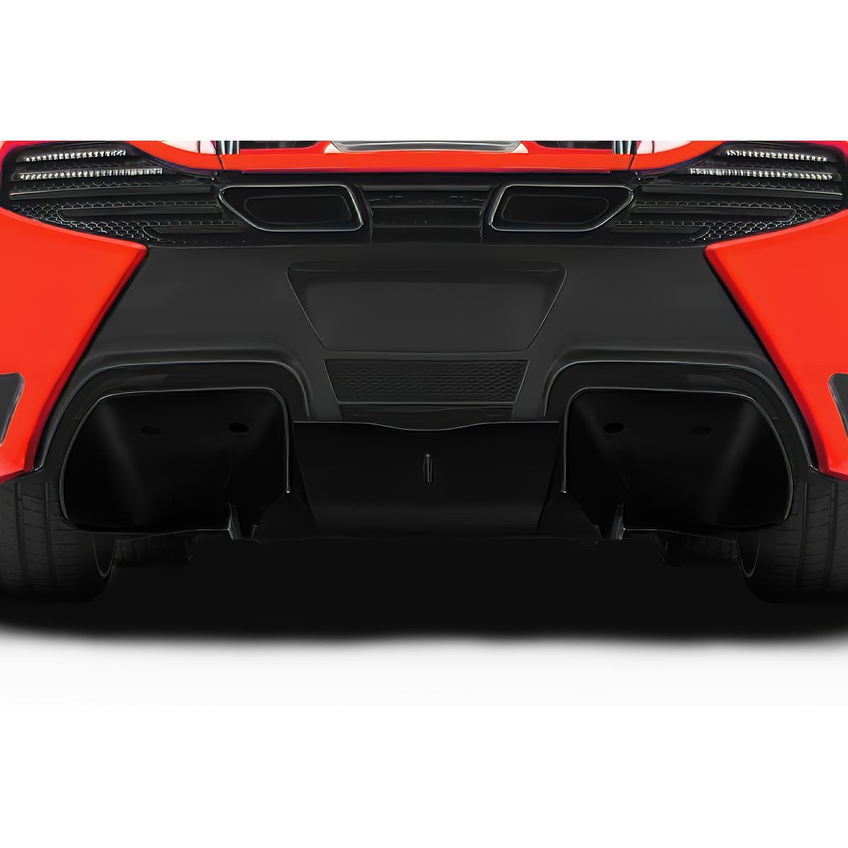 Modify your McLaren MP4-12C 2012 with our Exterior/Diffusers - Rear view at a low angle showing diffuser design