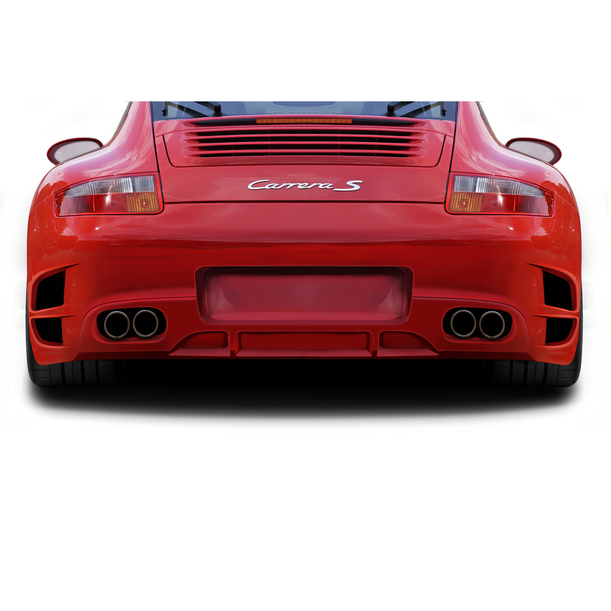 Modify your Porsche 911 2009 with our Exterior/Rear Bumpers or Lips - Rear view angle of the vehicle