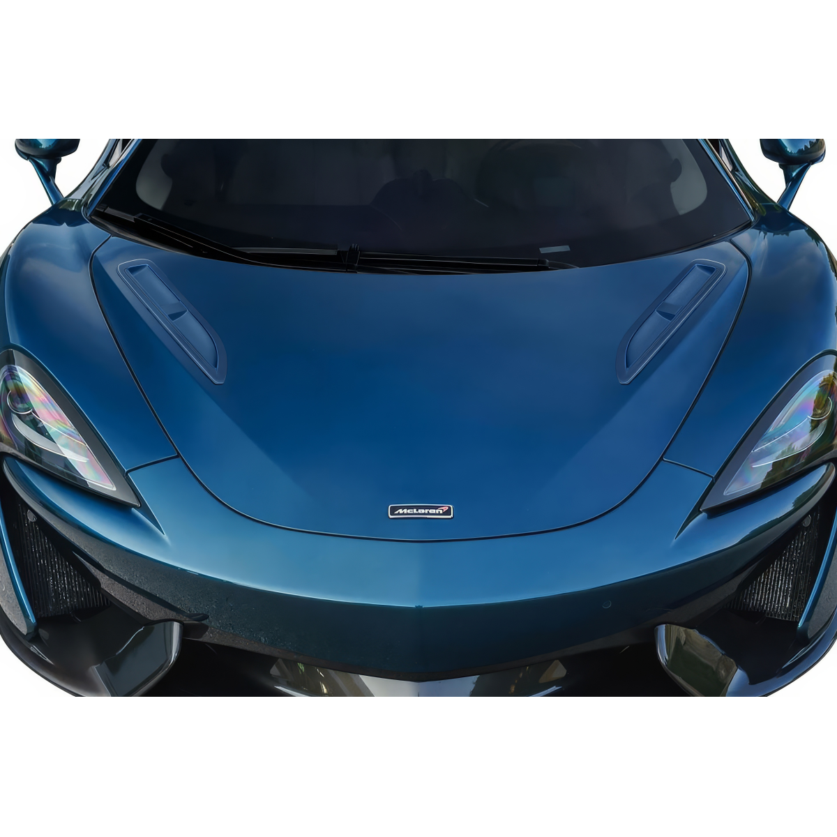 Modify your Universal   with our Exterior/Hoods - Top view of car hood at a slight angle