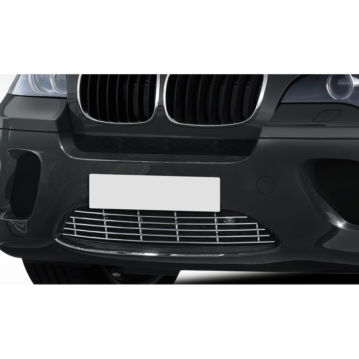 Modify your BMW X6 2008 with our Exterior/Grilles - Front view of car bumper grille at head-on angle