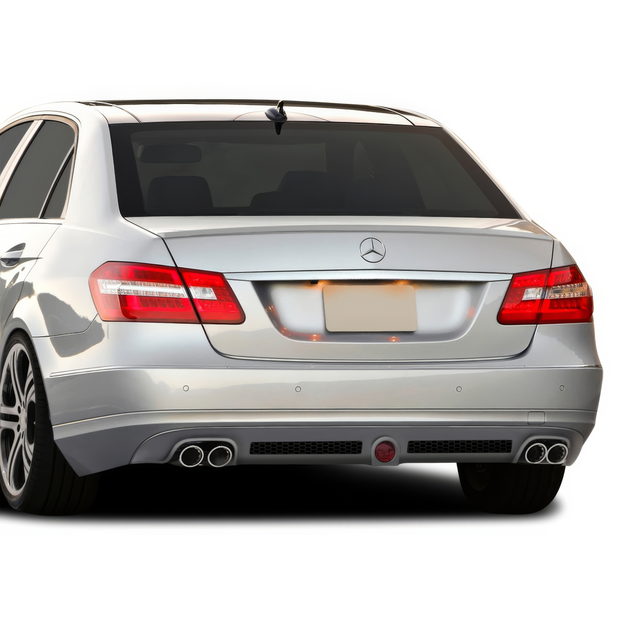 Modify your Mercedes-Benz E-Class 2010 with our Exterior/Rear Bumpers or Lips - Rear view of vehicle from slightly above angle