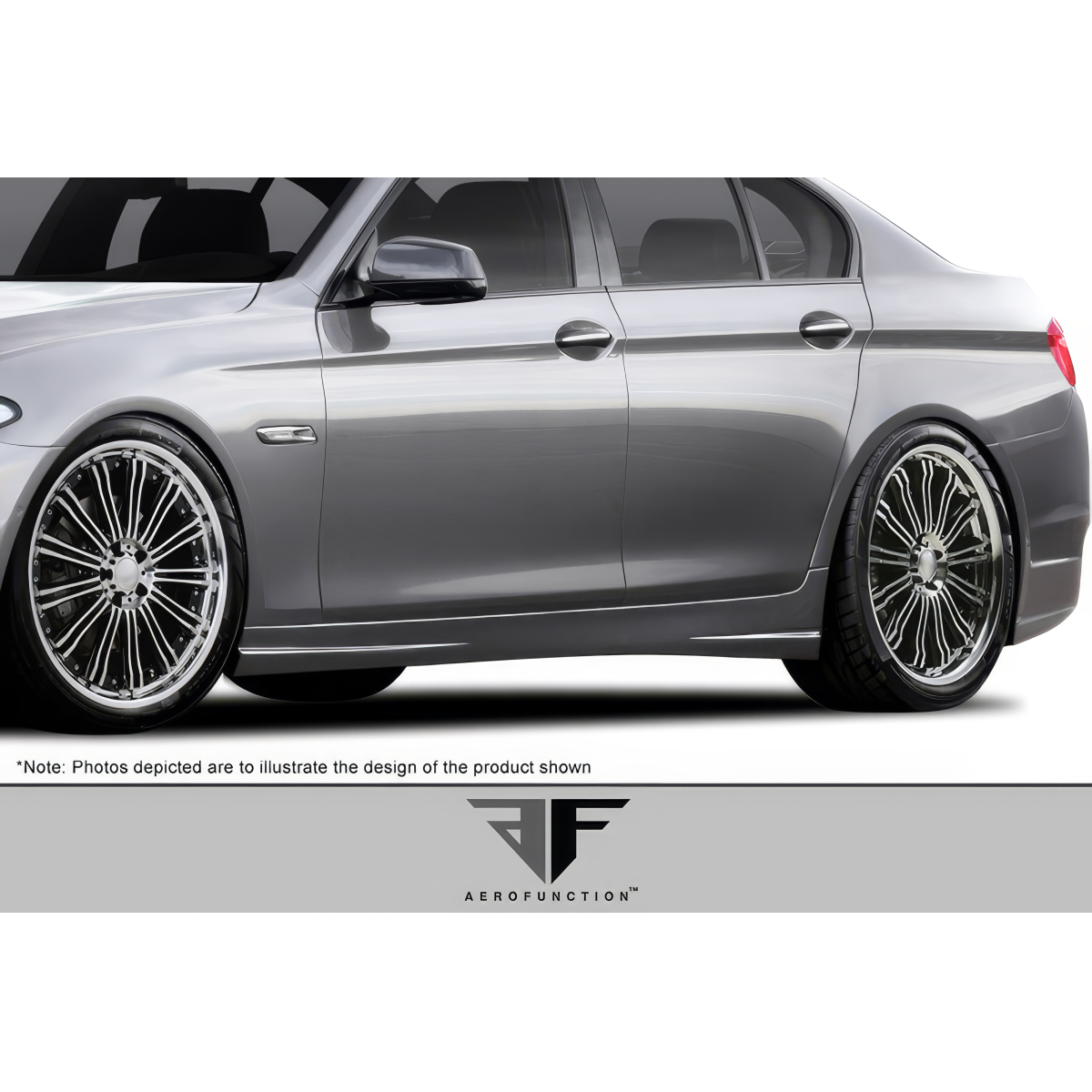 Modify your BMW 5-Series 2011 with our Exterior/Side Skirts - Side view showcasing vehicle side skirts design
