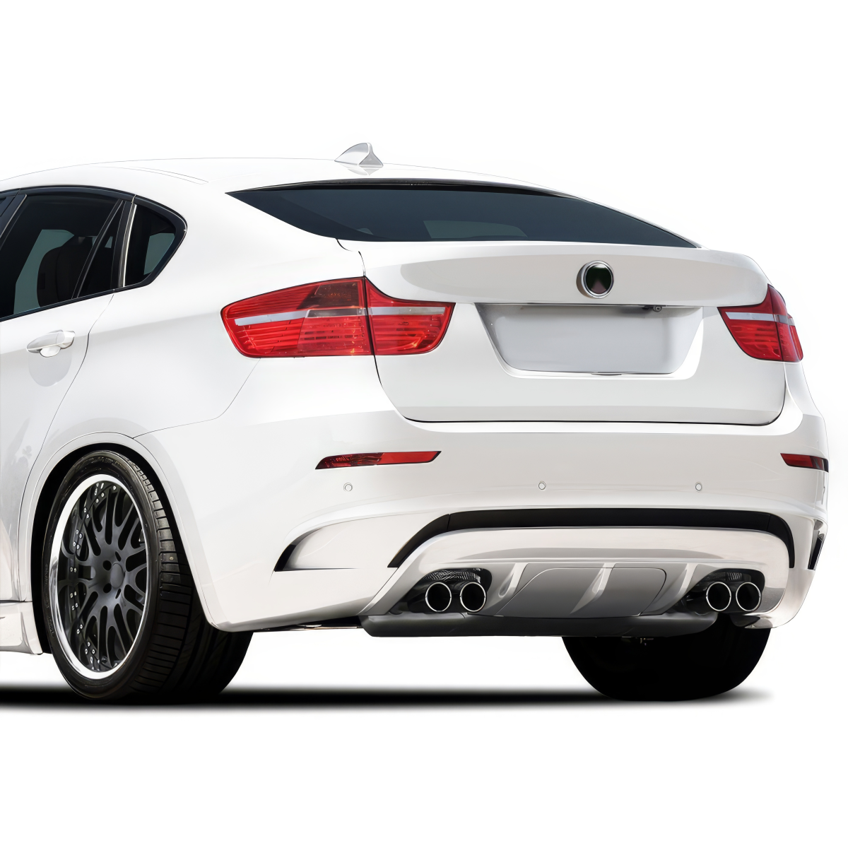 Modify your BMW X6 2008 with our Exterior/Rear Bumpers or Lips - Viewed from the rear side at a slight angle