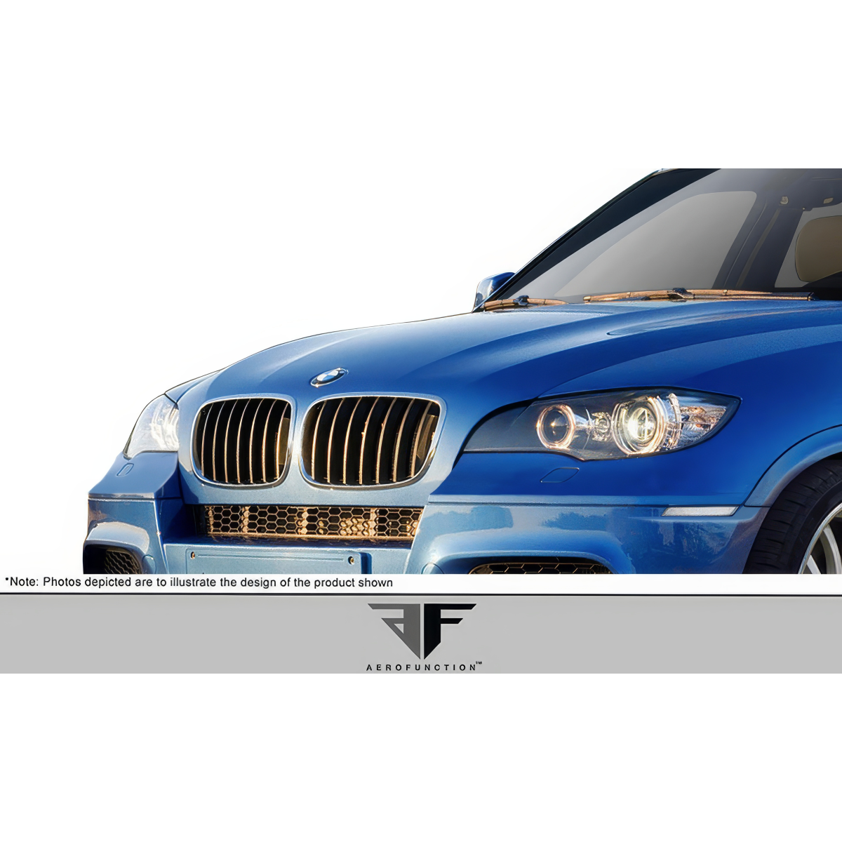 Modify your BMW X5 2007 with our Exterior/Front Bumpers or Lips - Front angle view of BMW X5 E70 showing upper grille