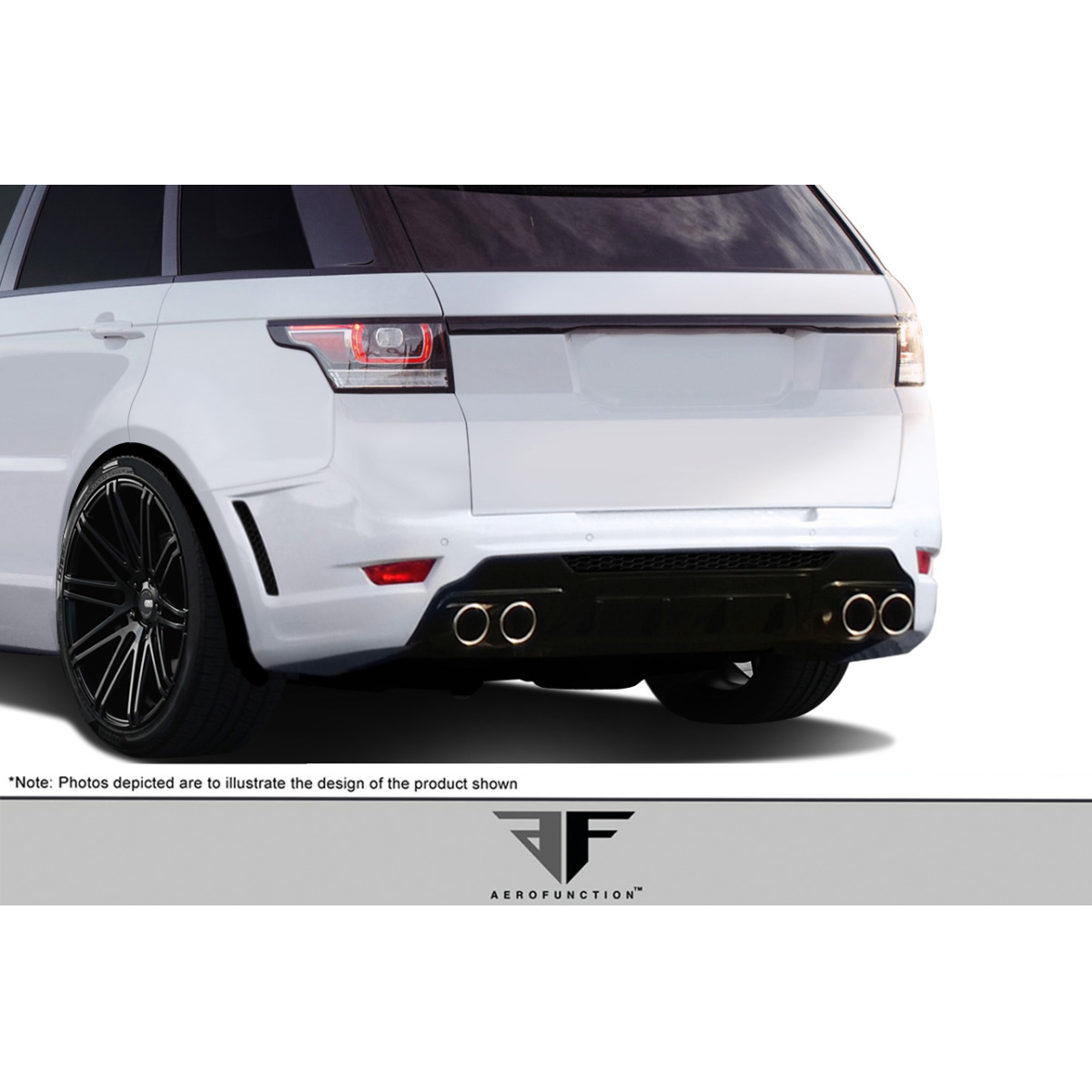 Modify your Land Rover Range Rover Sport 2014 with our Exterior/Rear Bumpers or Lips - Rear angle view of vehicle showcasing its bumper design