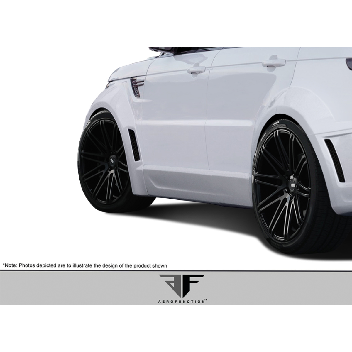 Modify your Land Rover Range Rover Sport 2014 with our Exterior/Side Skirts - Side angle showcasing wide body door caps