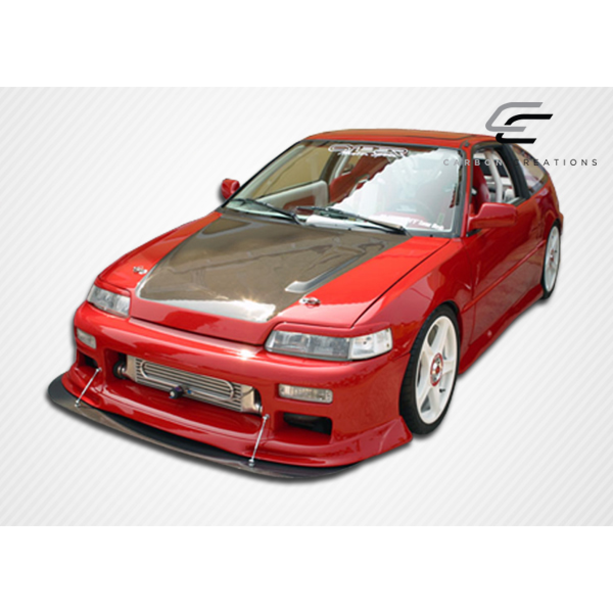 Modify your Honda Civic 1988 with our Exterior/Hoods - Front view angled to the left showing the hood