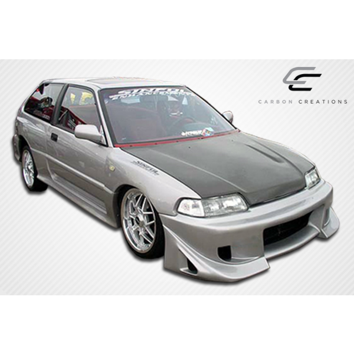 Modify your Honda Civic 1988 with our Exterior/Hoods - Part viewed at a slight front angle