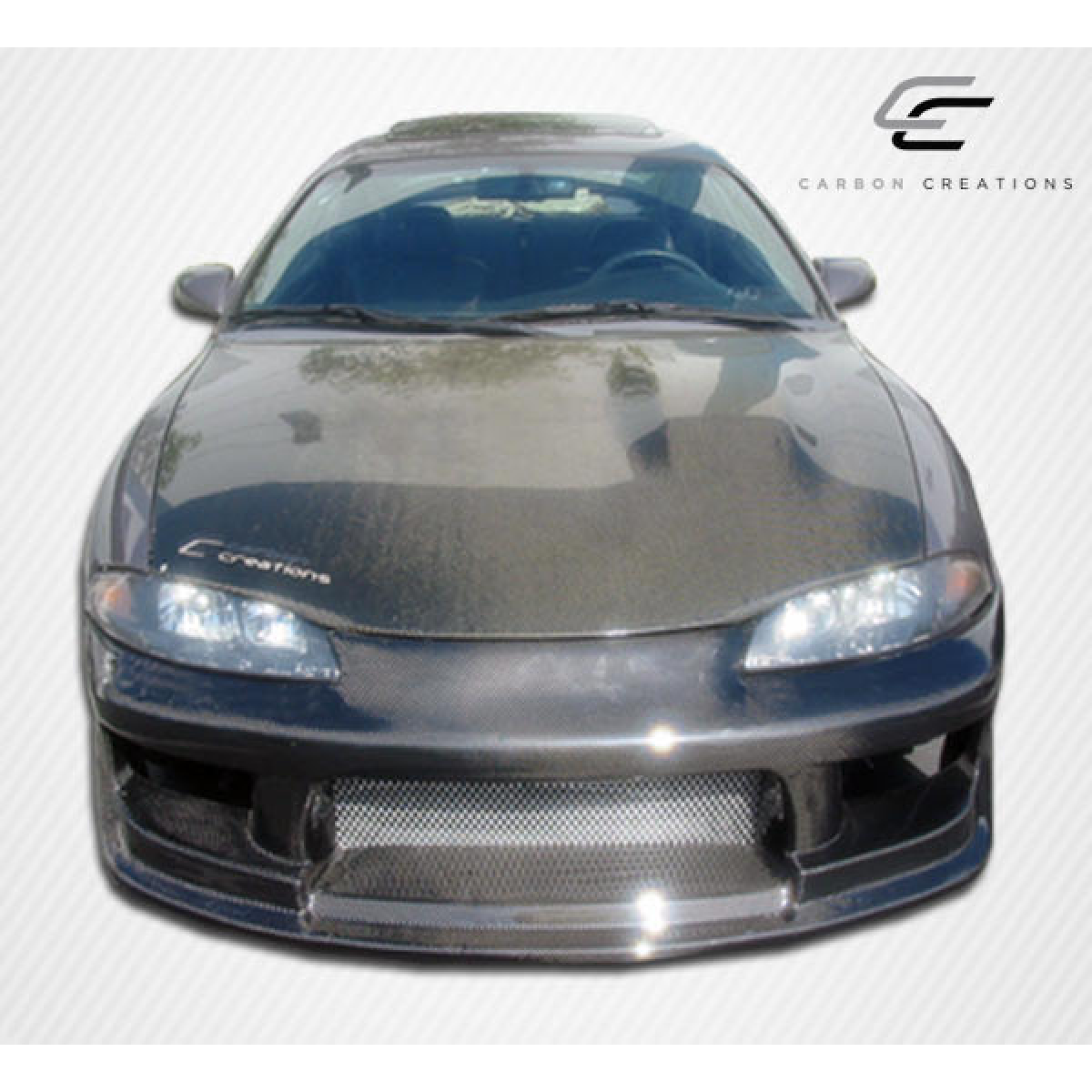 Modify your Eagle Talon 1995 with our Exterior/Hoods - Front view of hood at eye level angle