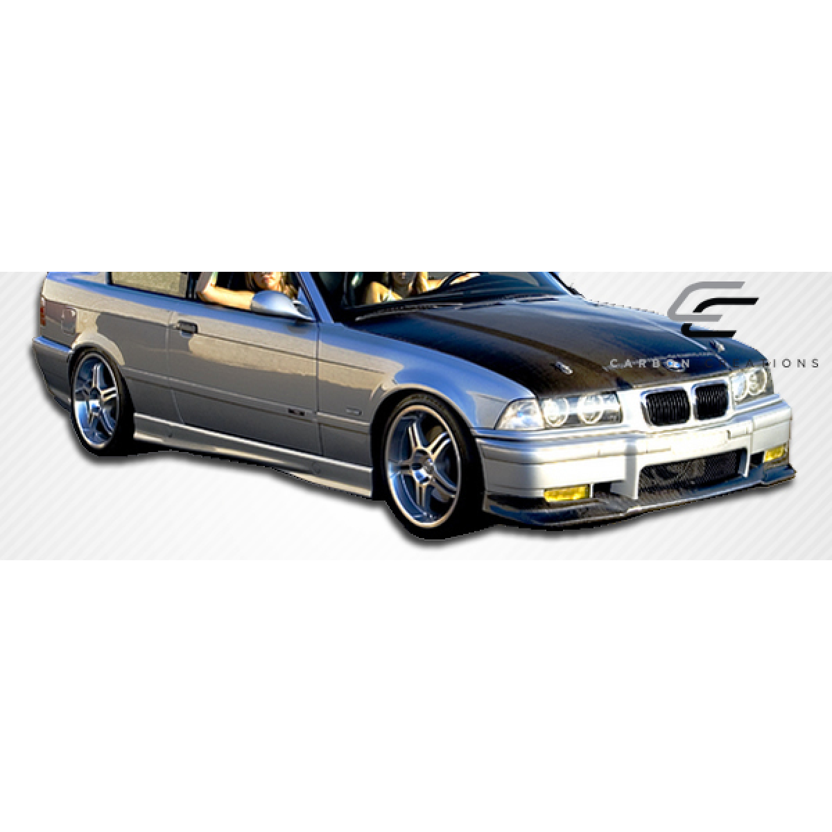 Modify your BMW 3-Series 1992 with our Exterior/Hoods - Front quarter angle showcasing the hood design