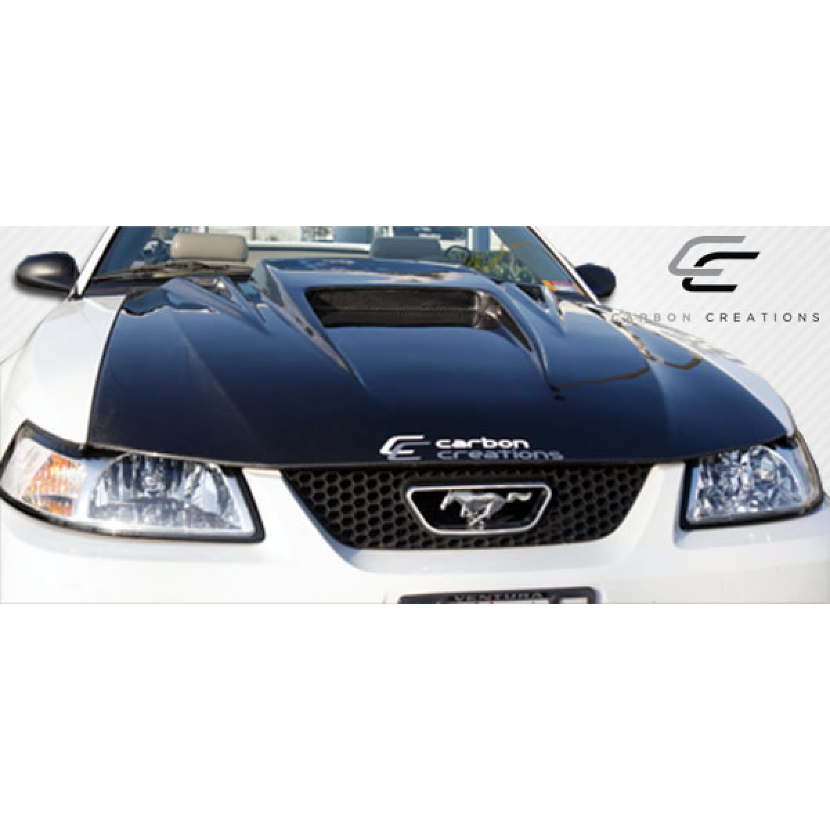 Modify your Ford Mustang 1999 with our Exterior/Hoods - The part is shown from the front angle