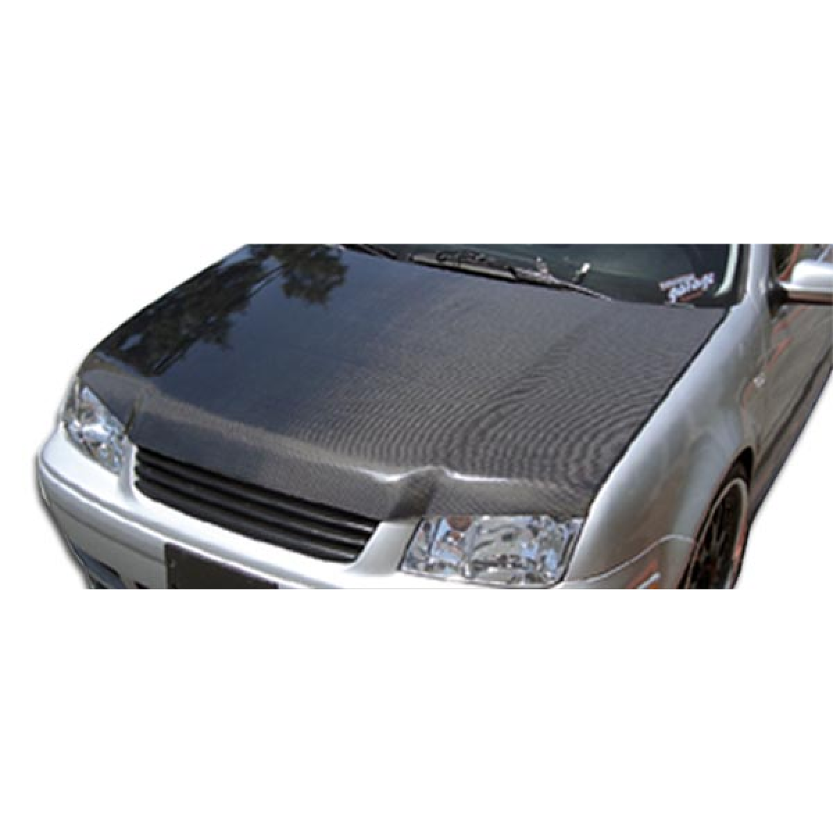 Modify your Volkswagen Jetta 1999 with our Exterior/Hoods - View of car hood from a frontal angle