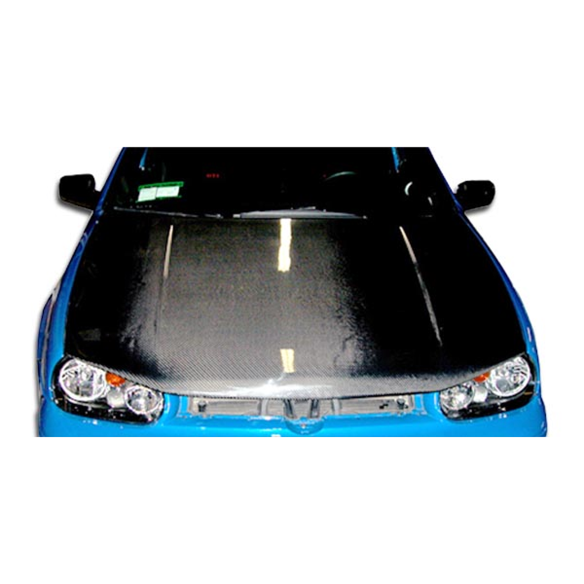 Modify your Volkswagen Golf 1999 with our Exterior/Hoods - Top view of the carbon fiber hood