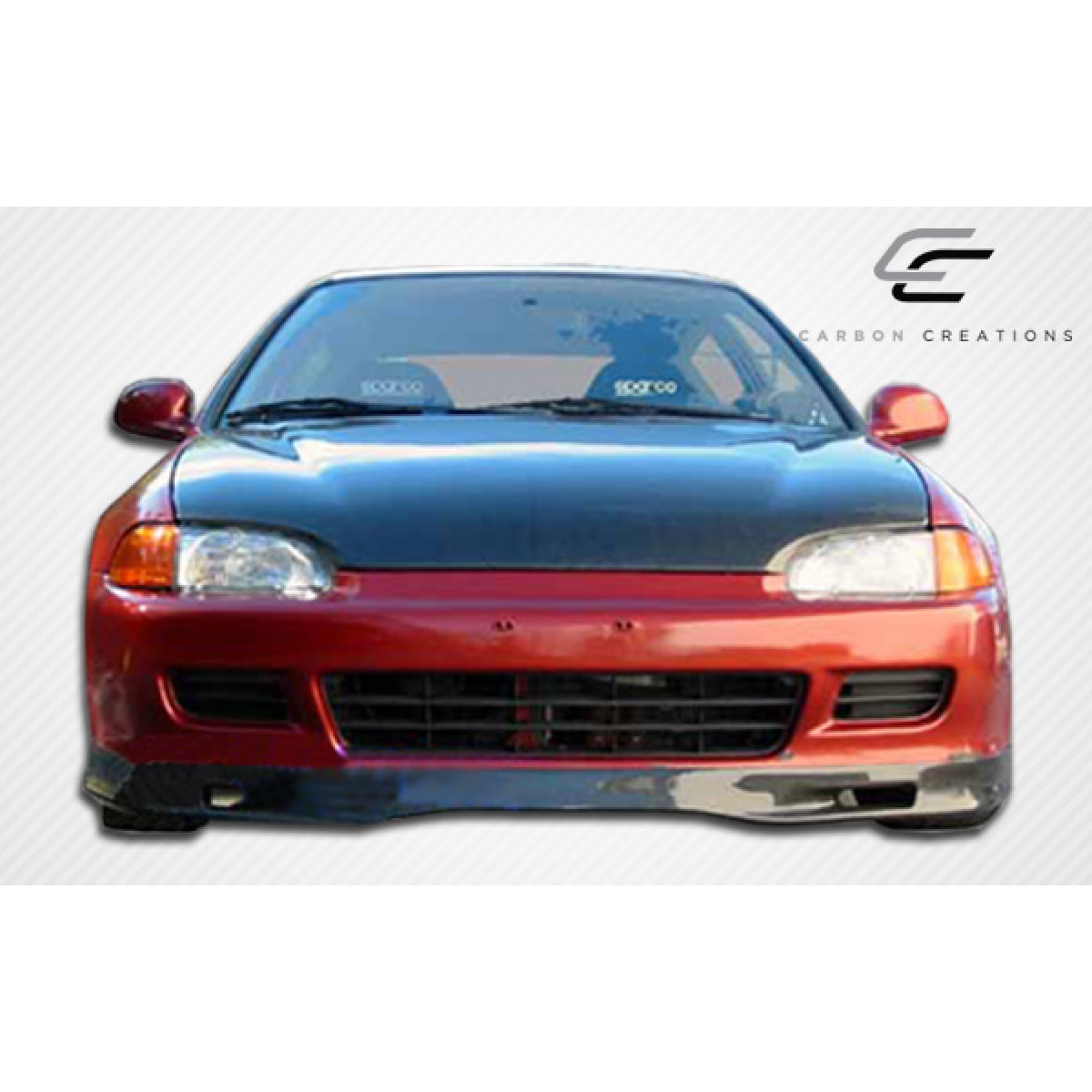 Modify your Honda Civic 1992 with our Exterior/Front Bumpers or Lips - Front view of a car part at a horizontal angle