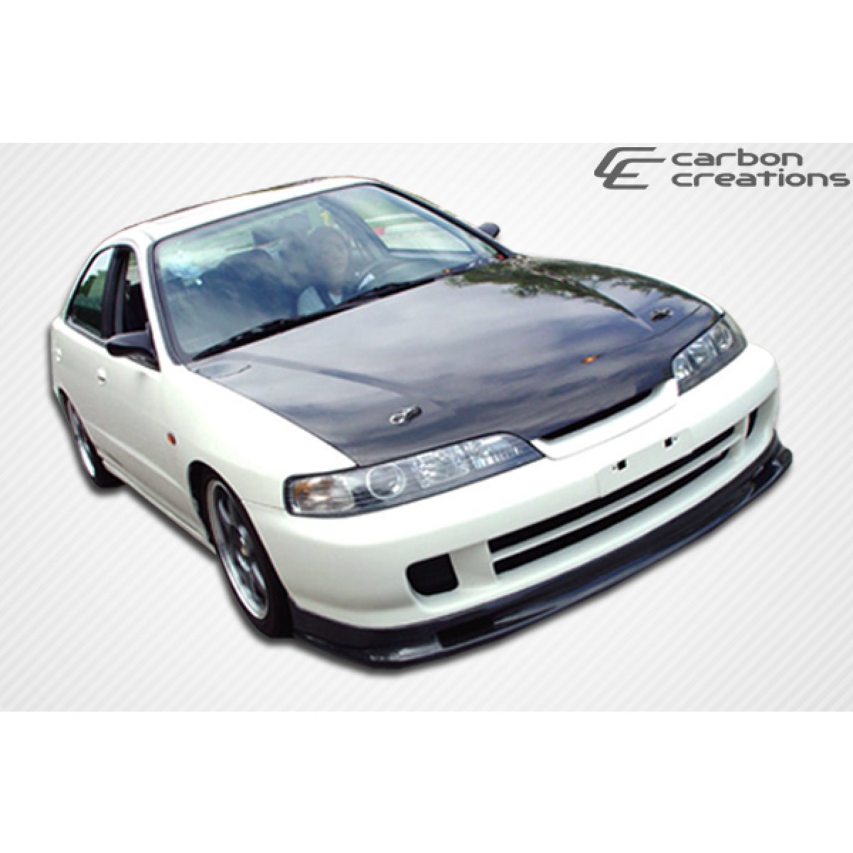 Modify your Acura Integra 1994 with our Exterior/Front Bumpers or Lips - Front angle view of the car showing the lip part