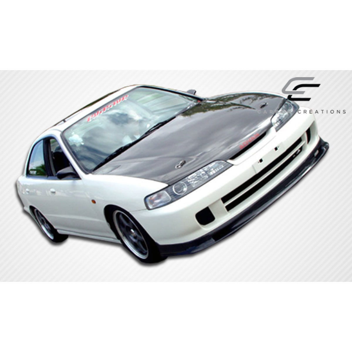 Modify your Acura Integra 1994 with our Exterior/Front Bumpers or Lips - The image shows a car at a slight angle from the front