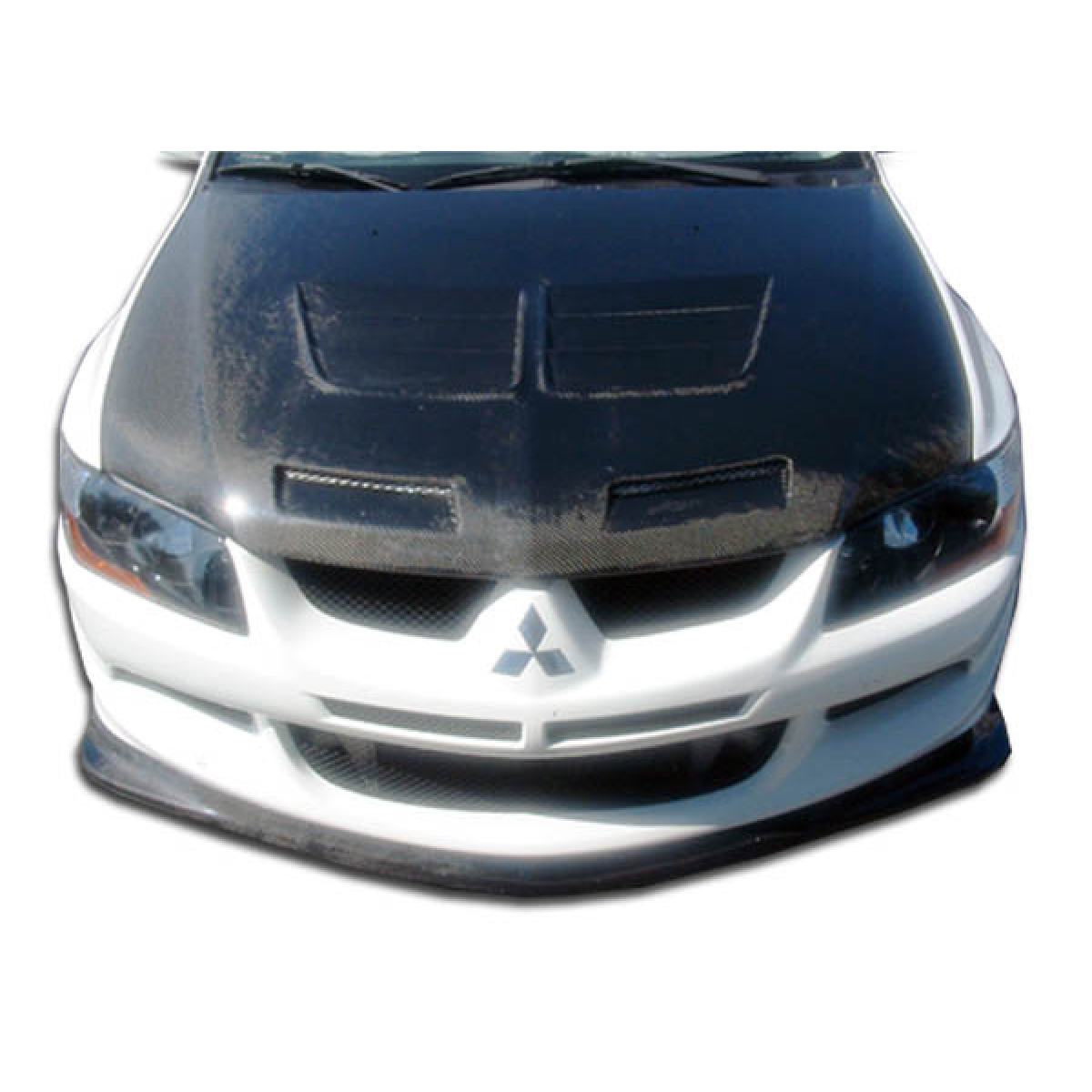 Modify your Mitsubishi Evolution 2003 with our Exterior/Front Bumpers or Lips - Front angle view of car exterior part