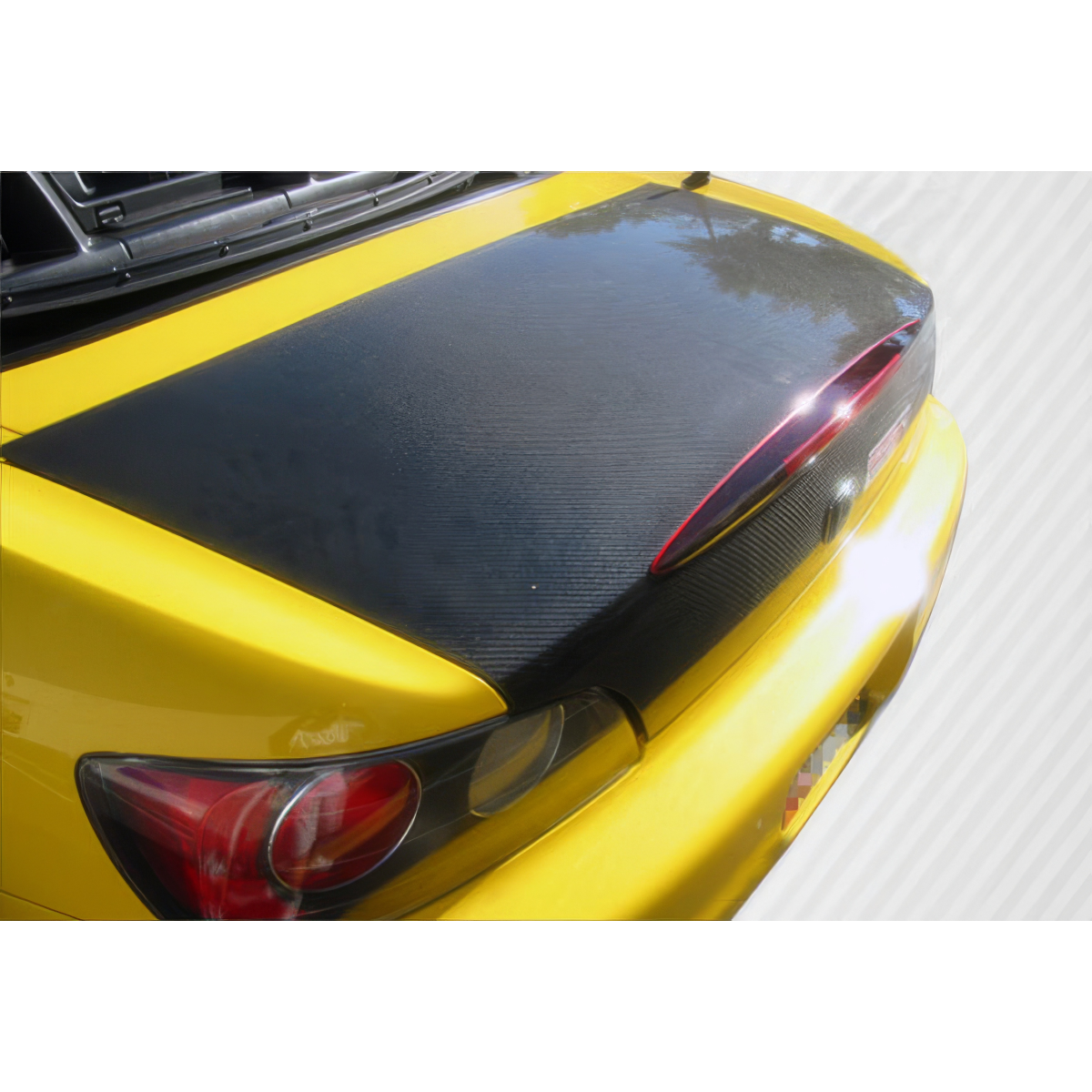 Modify your Honda S2000 2000 with our Exterior/Trunks - Rear view angle of carbon fiber trunk part