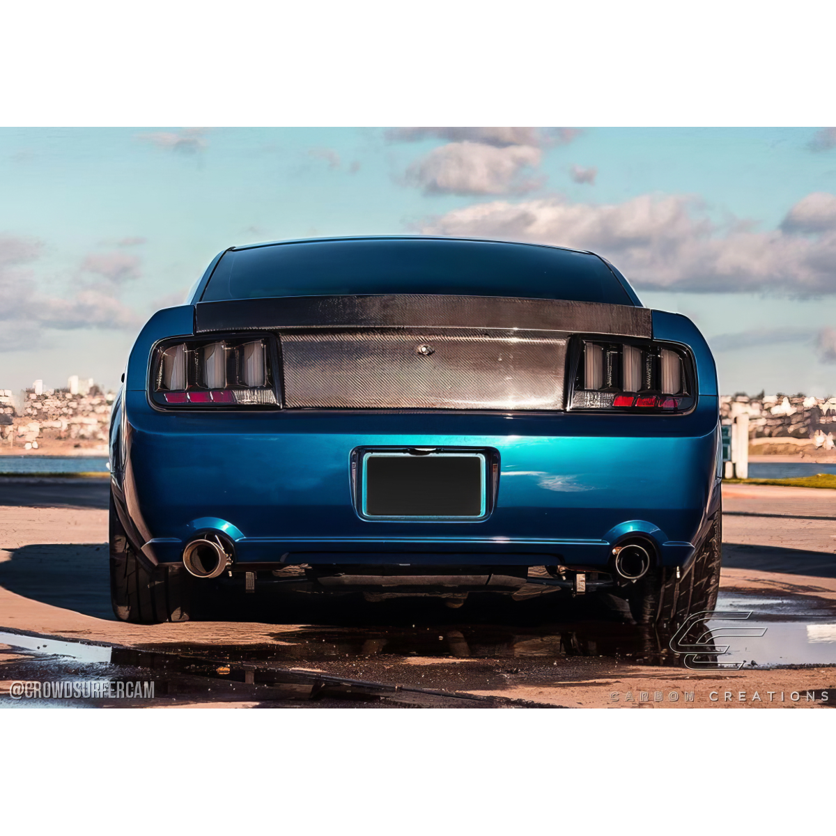 Modify your Ford Mustang 2005 with our Exterior/Trunks - Rear view angle of the vehicle showing trunk