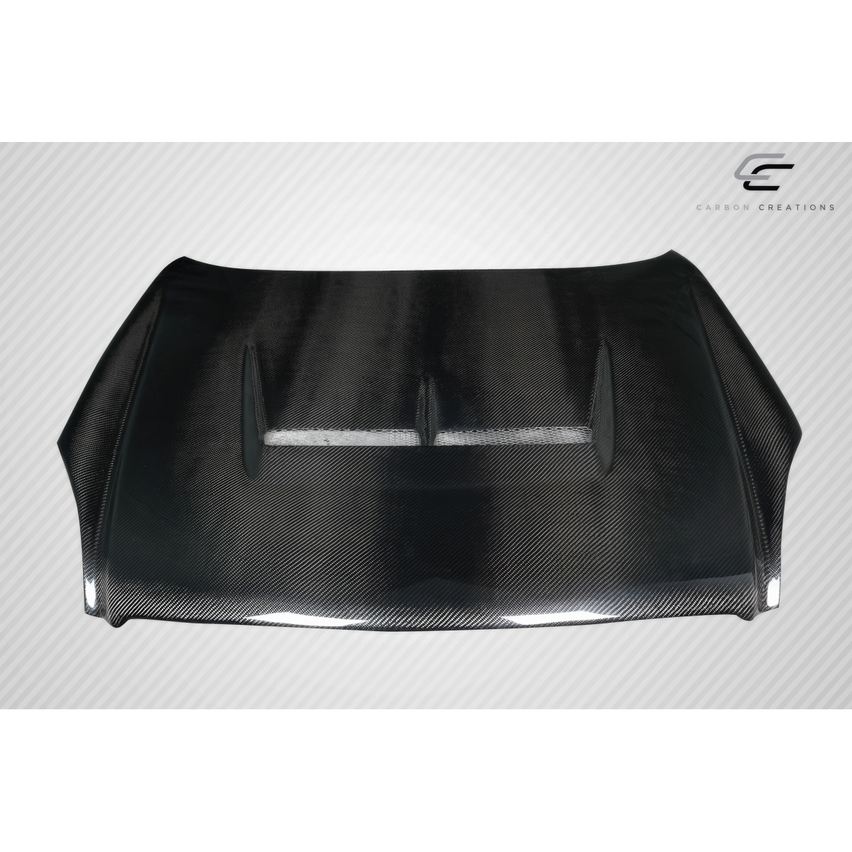 Modify your Infiniti G35 2003 with our Exterior/Hoods - Top down view of carbon fiber hood part