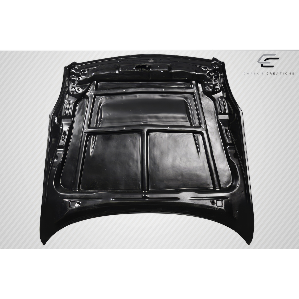 Modify your Infiniti G35 2003 with our Exterior/Hoods - Top down view of carbon fiber hood part