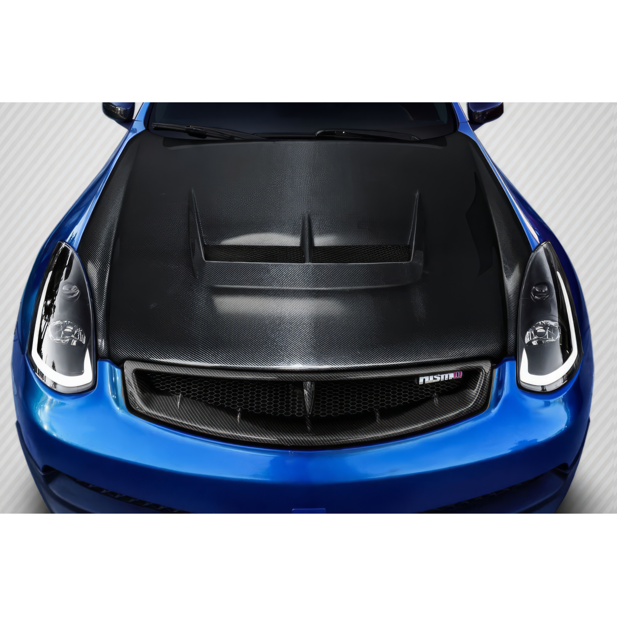 Modify your Infiniti G35 2003 with our Exterior/Hoods - Top down view of the car hood