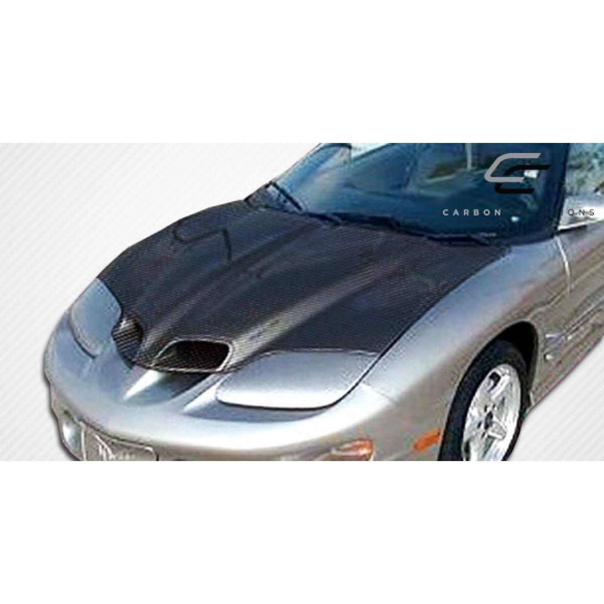Modify your Pontiac Firebird 1998 with our Exterior/Hoods - Part viewed from a top down angle