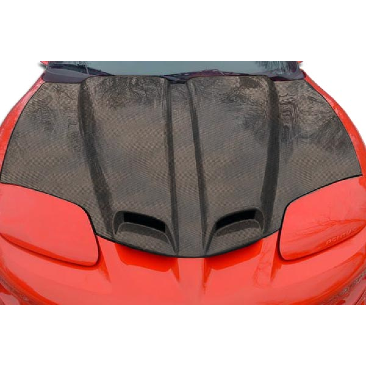 Modify your Pontiac Firebird 1998 with our Exterior/Hoods - View of hood from above at a flat angle