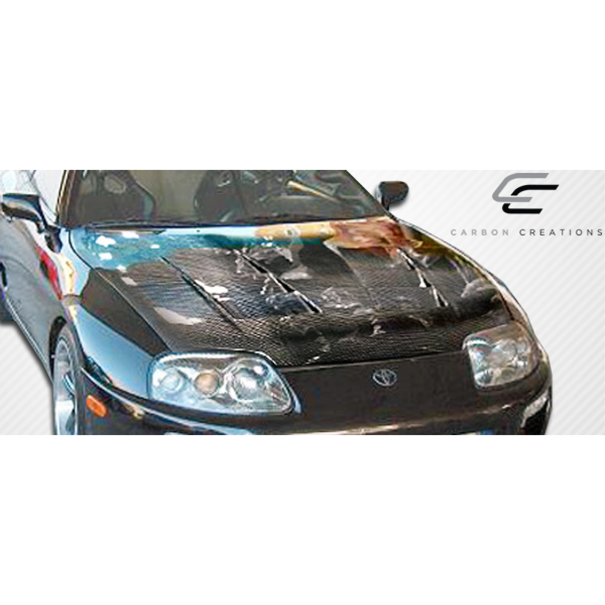 Modify your Toyota Supra 1993 with our Exterior/Hoods - Image at top view angle of the hood