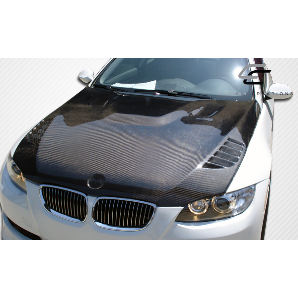 Modify your BMW 3-Series 2007 with our Exterior/Hoods - Top down view of carbon fiber hood
