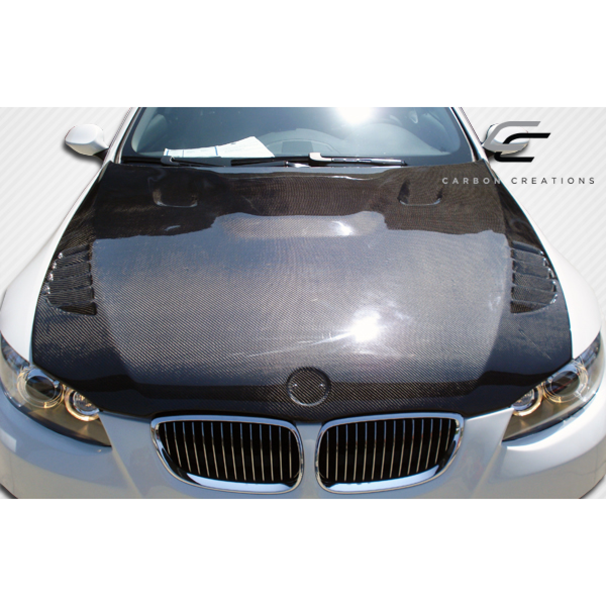 Modify your BMW 3-Series 2007 with our Exterior/Hoods - Viewed from directly above and slightly angled down