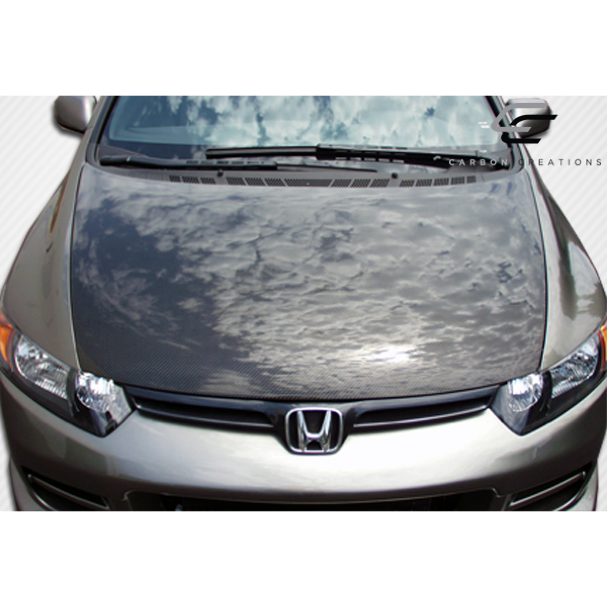 Modify your Honda Civic 2006 with our Exterior/Hoods - Top down view of the car hood