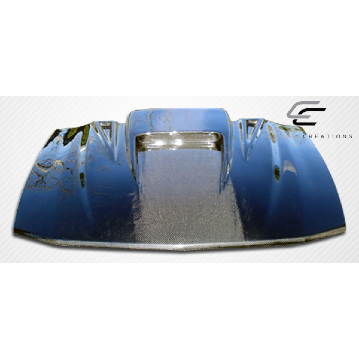 Modify your Ford Mustang 2005 with our Exterior/Hoods - Top view of a car hood at an angle