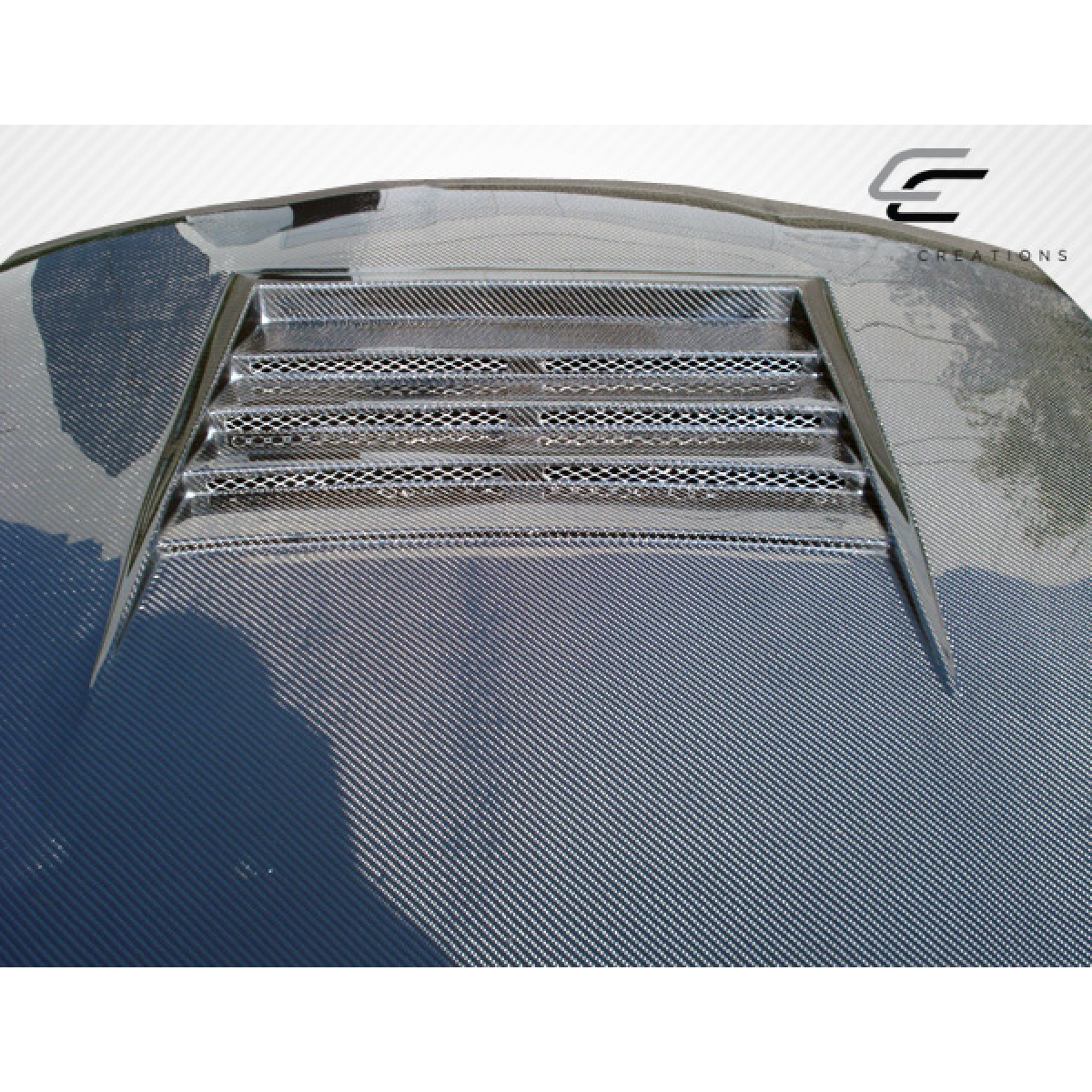 Modify your Nissan 240SX 1997 with our Exterior/Hoods - View from above showing hood vents at a slight angle