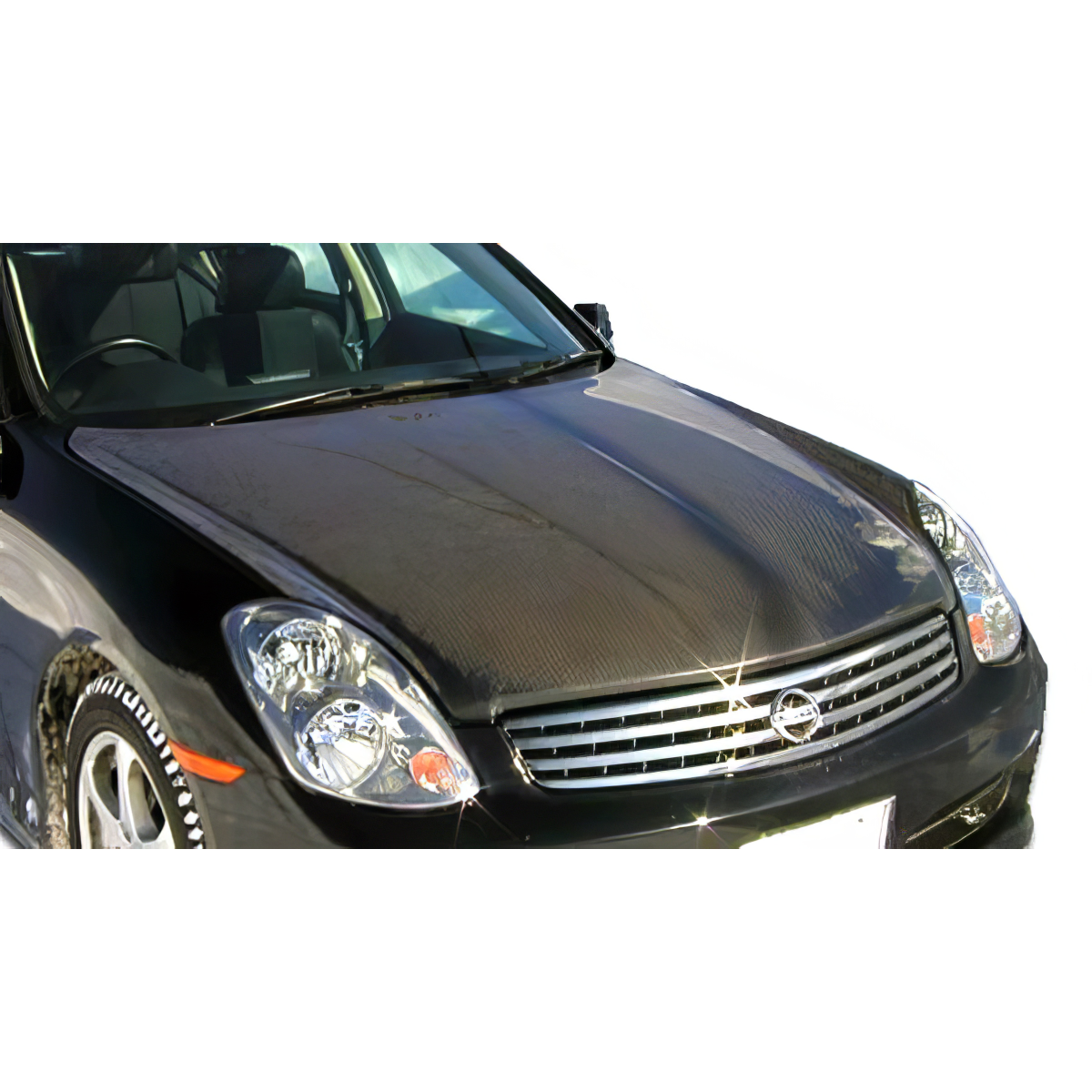 Modify your Infiniti G35 2003 with our Exterior/Hoods - Front view angle of the car hood