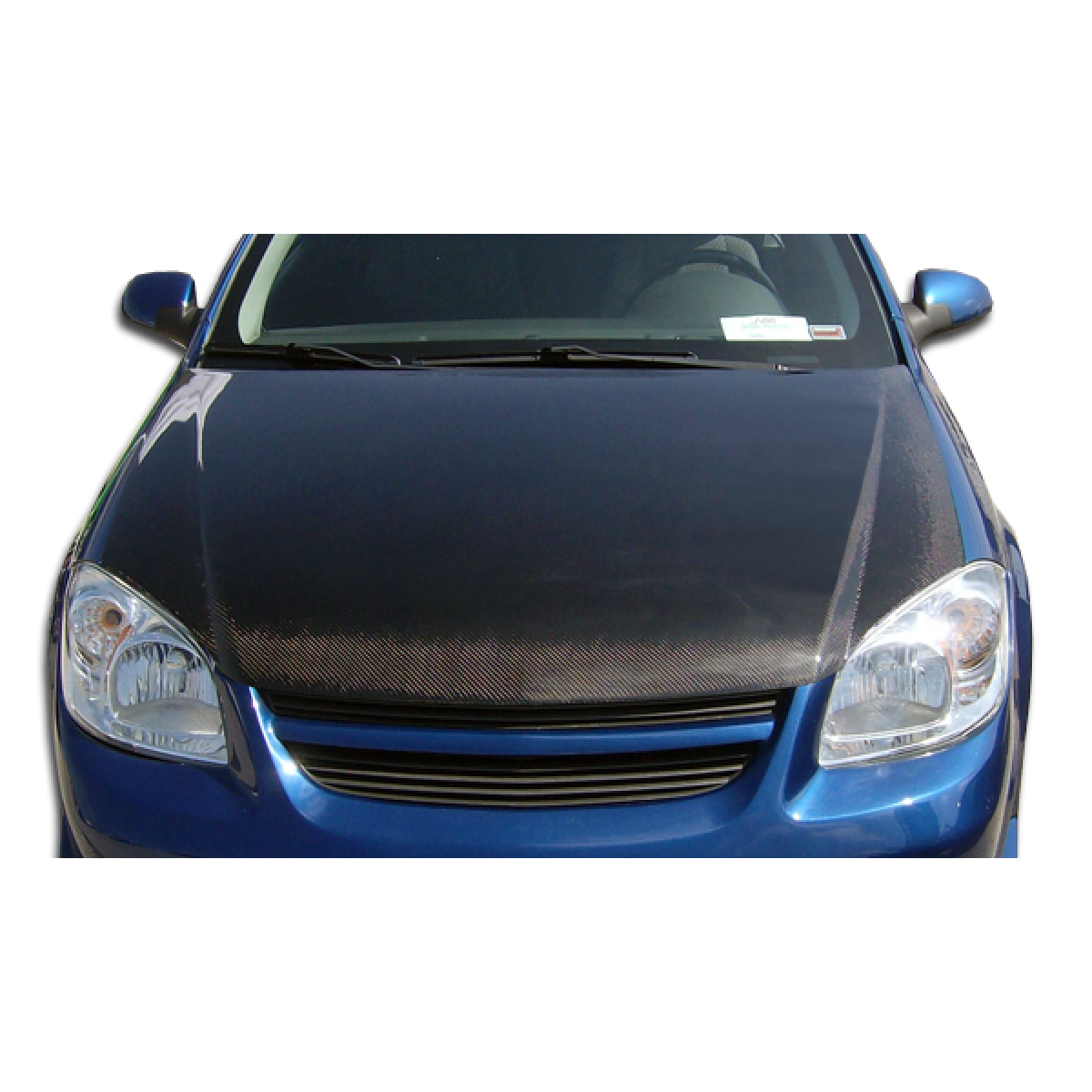 Modify your Chevrolet Cobalt 2005 with our Exterior/Hoods - Front view showing carbon fiber hood design