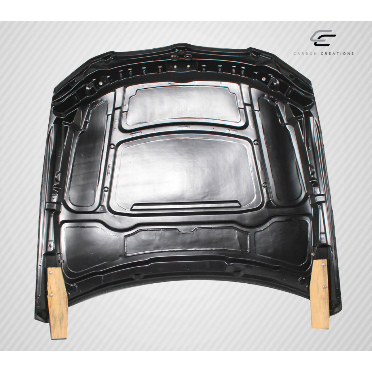 Modify your BMW 3-Series 2007 with our Exterior/Hoods - Top view of car hood with minimal angle of lean