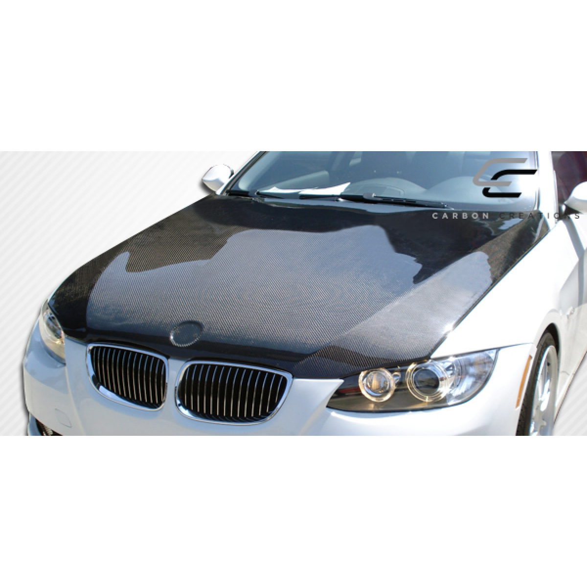 Modify your BMW 3-Series 2007 with our Exterior/Hoods - View from the front angled slightly up