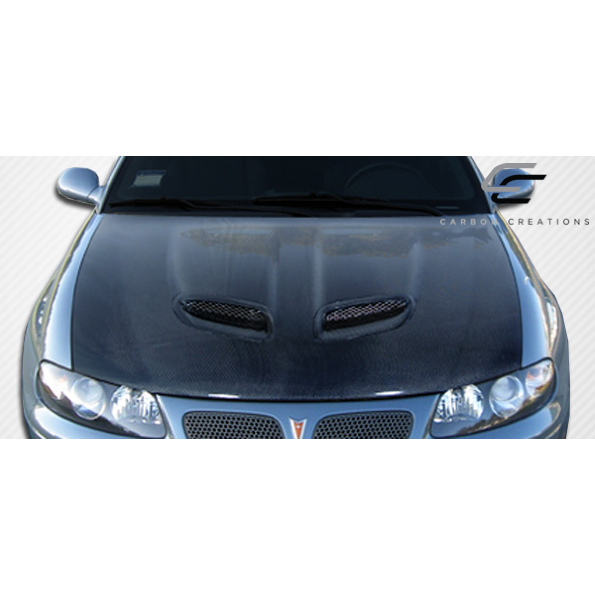 Modify your Pontiac GTO 2004 with our Exterior/Hoods - Topdown view of the car hood at a flat angle