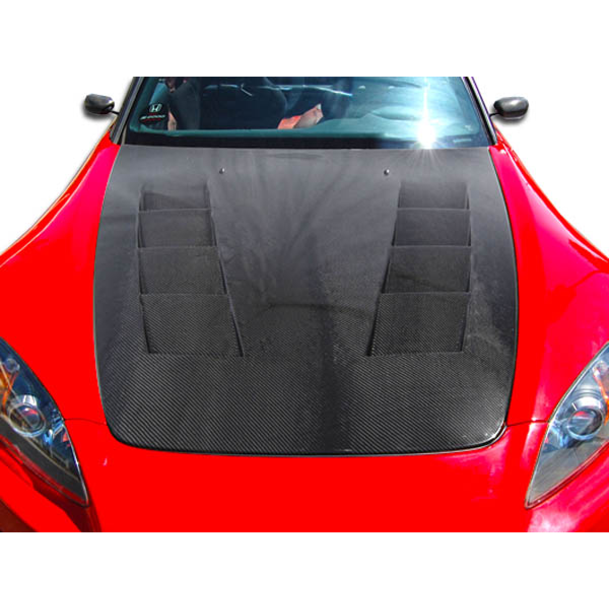 Modify your Honda S2000 2000 with our Exterior/Hoods - Top down view angled slightly left