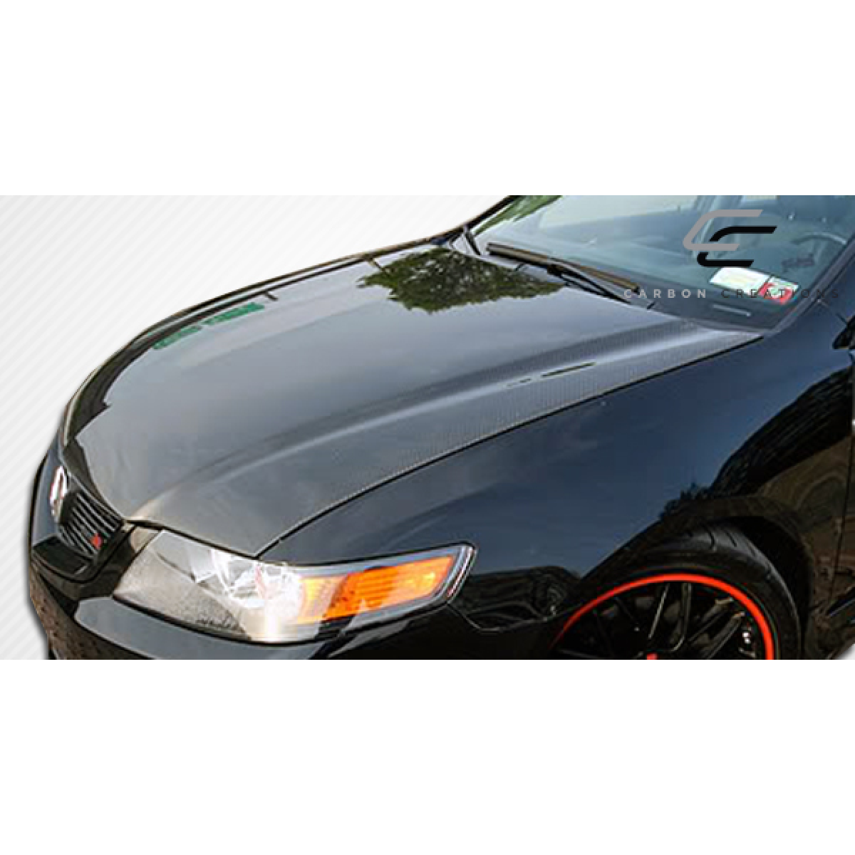 Modify your Acura TSX 2006 with our Exterior/Hoods - Angled view of the hood from the front left